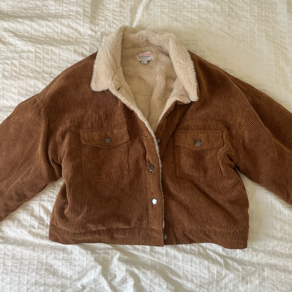 Ci Sonó fluffy corduroy brown jacket SUPER soft